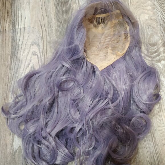 Light Purple Synthetic Lace Front Costume Wig, 24" - Picture 4 of 11